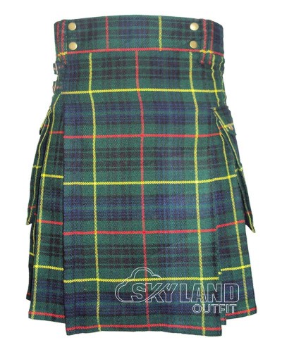 Hunting Stewart Tartan Kilt Scottish Utility Kilt with Cargo Pockets