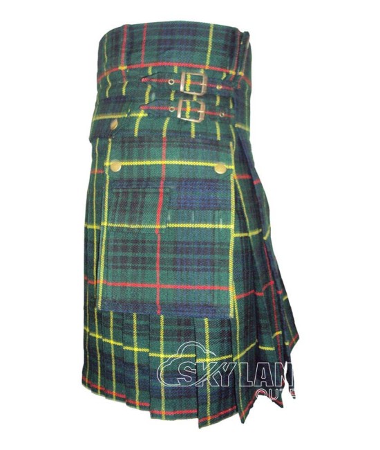 Hunting Stewart Tartan Kilt Scottish Utility Kilt with Cargo Pockets