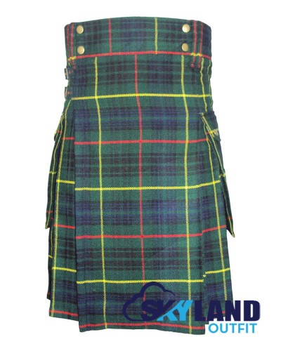 Hunting Stewart Tartan Kilt Scottish Utility Kilt with Cargo Pockets