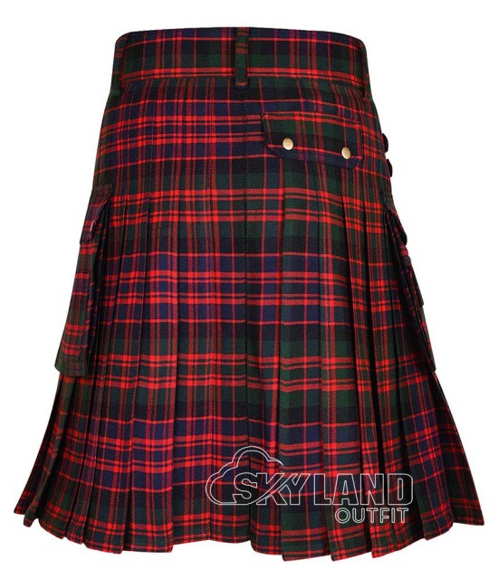 MacDonald Tartan Scottish Kilt Utility Kilt with Cargo Pockets