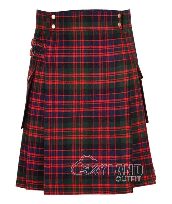 MacDonald Tartan Scottish Kilt Utility Kilt with Cargo Pockets