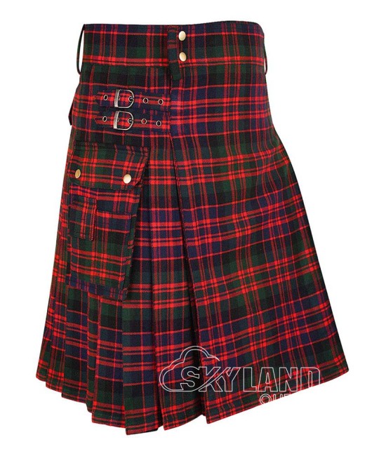 MacDonald Tartan Scottish Kilt Utility Kilt with Cargo Pockets
