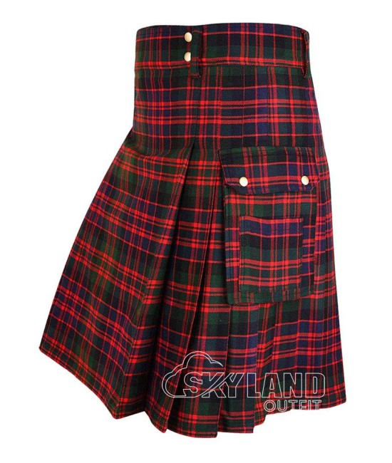 MacDonald Tartan Scottish Kilt Utility Kilt with Cargo Pockets