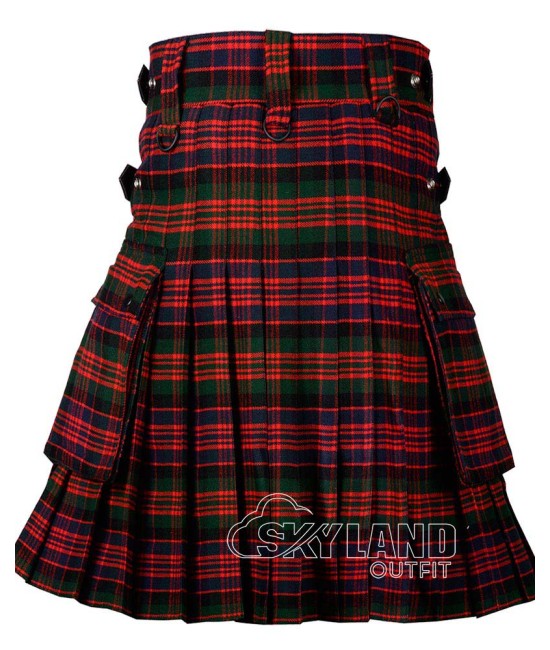 MacDonald Tartan Kilt Scottish Utility Kilt with Cargo Pockets