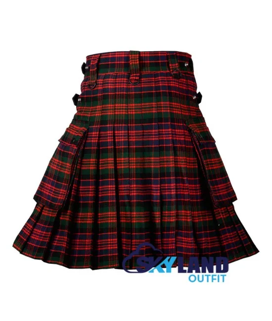 MacDonald Tartan Kilt Scottish Utility Kilt with Cargo Pockets MacDonald Tartan Kilt Scottish Utility Kilt with Cargo Pockets