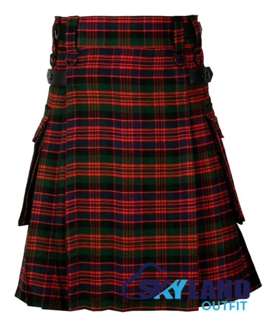 MacDonald Tartan Kilt Scottish Utility Kilt with Cargo Pockets MacDonald Tartan Kilt Scottish Utility Kilt with Cargo Pockets