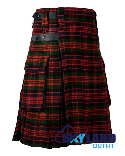 MacDonald Tartan Kilt Scottish Utility Kilt with Cargo Pockets MacDonald Tartan Kilt Scottish Utility Kilt with Cargo Pockets