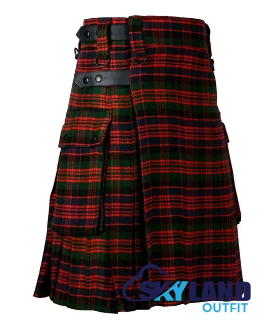 MacDonald Tartan Kilt Scottish Utility Kilt with Cargo Pockets MacDonald Tartan Kilt Scottish Utility Kilt with Cargo Pockets