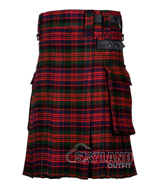 MacDonald Tartan Kilt Scottish Utility Kilt with Cargo Pockets