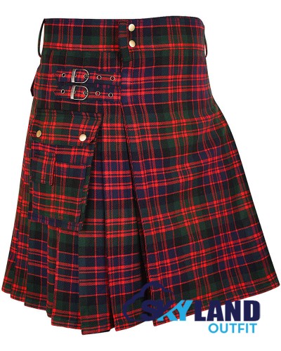 MacDonald Tartan Scottish Kilt Utility Kilt with Cargo Pockets MacDonald Tartan Scottish Kilt Utility Kilt with Cargo Pockets