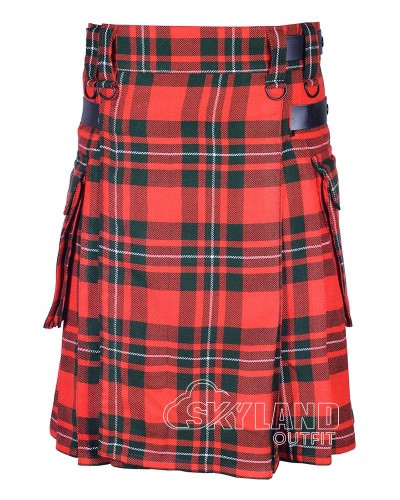 MacGregor Tartan Kilt Scottish Utility Kilt with Cargo Pockets