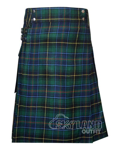MacInnes Hunting Modern Tartan Utility Kilt for Men – Scottish Cargo Pockets Kilt