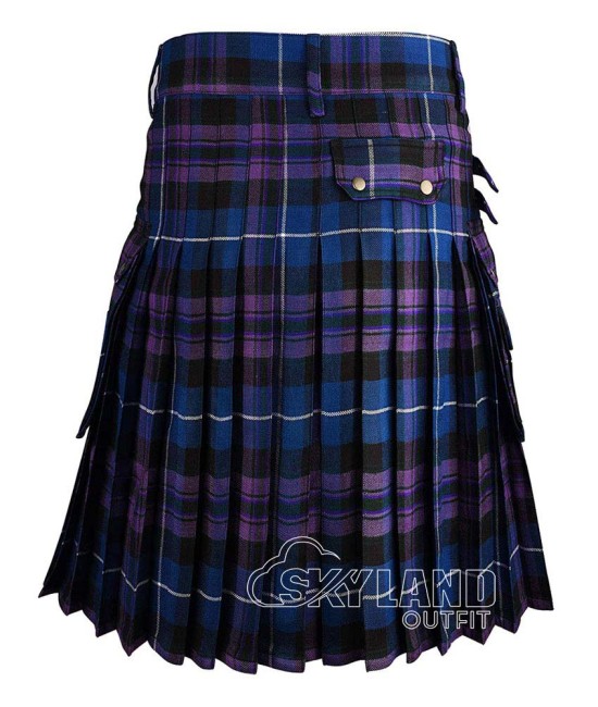 Pride of Scotland Tartan Utility Kilt Scottish Kilt with Cargo Pockets Pride of Scotland Tartan Utility Kilt Scottish Kilt with Cargo Pockets