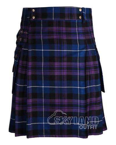 Pride of Scotland Tartan Utility Kilt Scottish Kilt with Cargo Pockets