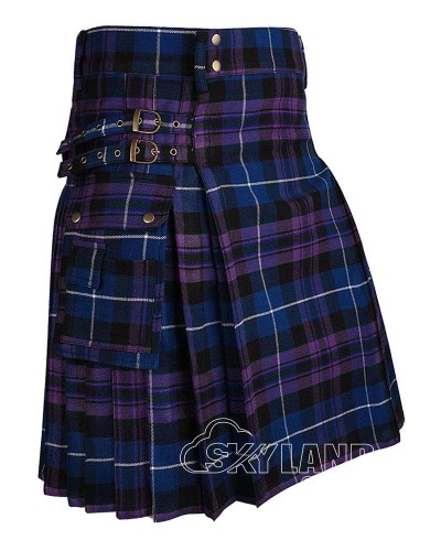 Pride of Scotland Tartan Utility Kilt Scottish Kilt with Cargo Pockets