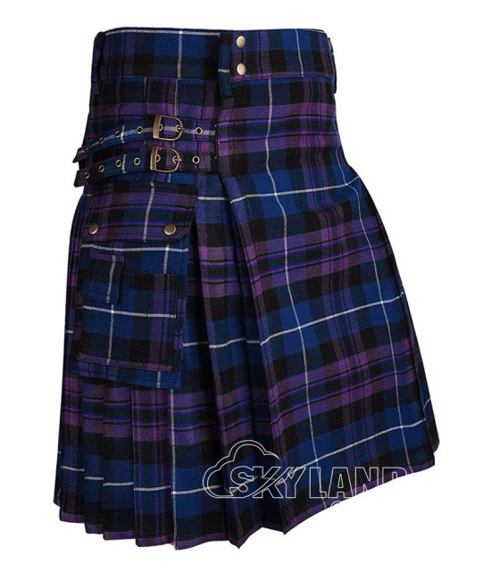 Pride of Scotland Tartan Utility Kilt Scottish Kilt with Cargo Pockets Pride of Scotland Tartan Utility Kilt Scottish Kilt with Cargo Pockets