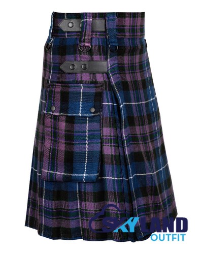 Pride of Scotland Tartan Kilt Scottish Utility Kilt with Cargo Pockets Pride of Scotland Tartan Kilt Scottish Utility Kilt with Cargo Pockets