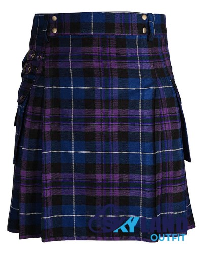Pride of Scotland Tartan Utility Kilt Scottish Kilt with Cargo Pockets