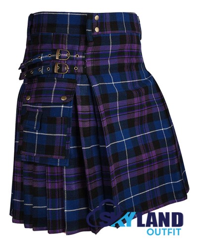 Pride of Scotland Tartan Utility Kilt Scottish Kilt with Cargo Pockets Pride of Scotland Tartan Utility Kilt Scottish Kilt with Cargo Pockets