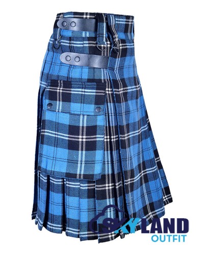 Ramsay Blue Hunting Tartan Kilt Scottish Utility Kilt with Cargo Pockets Ramsay Blue Hunting Tartan Kilt Scottish Utility Kilt with Cargo Pockets