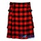 Red, Black Rob Roy Tartan Kilt Scottish Utility Kilt with Cargo Pockets