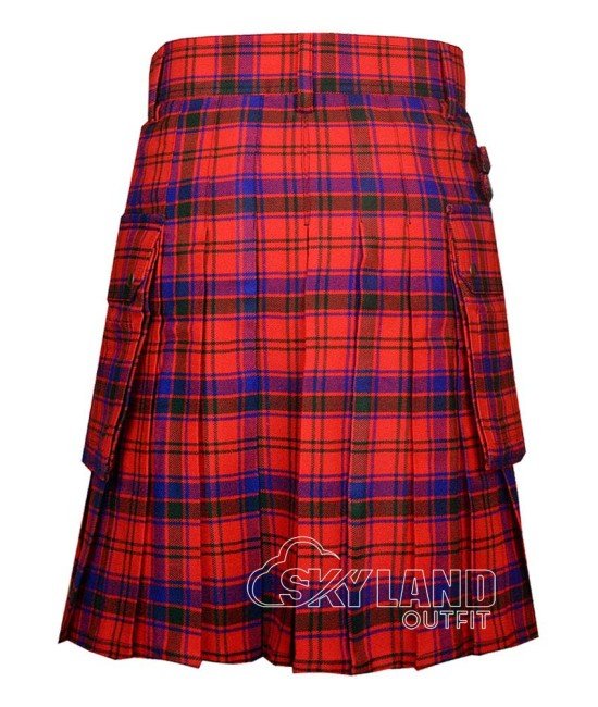 Robertson Red Tartan Utility Kilt for Men – Scottish Cargo Pockets Kilt Robertson Red Tartan Utility Kilt for Men – Scottish Cargo Pockets Kilt