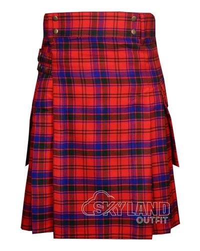 Robertson Red Tartan Utility Kilt for Men – Scottish Cargo Pockets Kilt