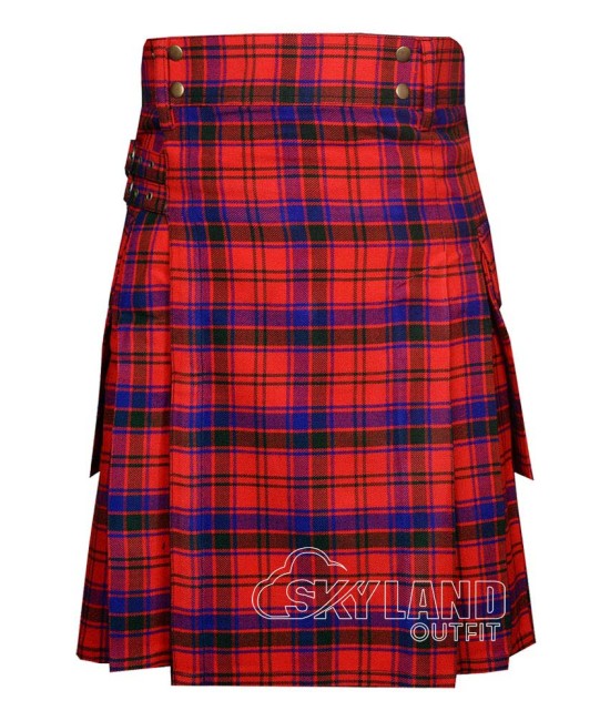 Robertson Red Tartan Utility Kilt for Men – Scottish Cargo Pockets Kilt Robertson Red Tartan Utility Kilt for Men – Scottish Cargo Pockets Kilt