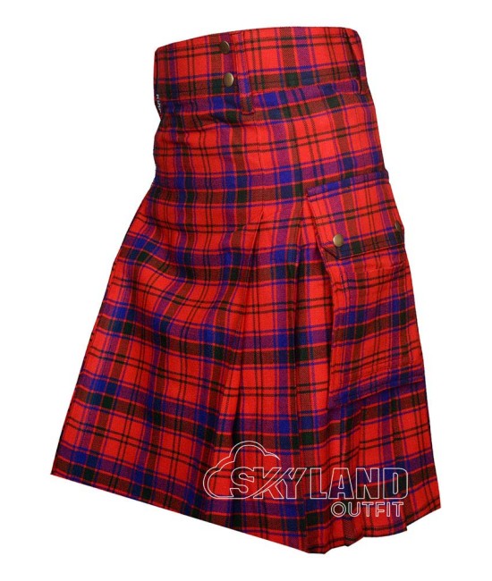 Robertson Red Tartan Utility Kilt for Men – Scottish Cargo Pockets Kilt Robertson Red Tartan Utility Kilt for Men – Scottish Cargo Pockets Kilt