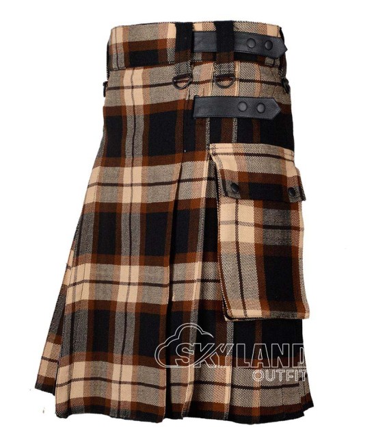 Rose Ancient Tartan Kilt Scottish Utility Kilt with Cargo Pockets Rose Ancient Tartan Kilt Scottish Utility Kilt with Cargo Pockets