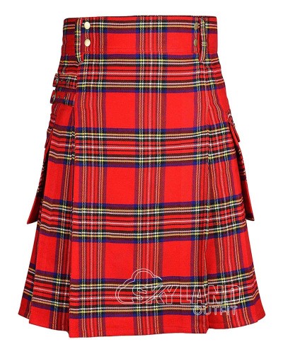 Royal Stewart Tartan Utility Kilt Scottish Kilt with Cargo Pockets