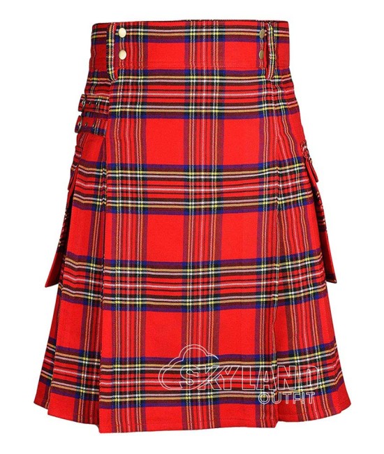 Royal Stewart Tartan Utility Kilt Scottish Kilt with Cargo Pockets Royal Stewart Tartan Utility Kilt Scottish Kilt with Cargo Pockets