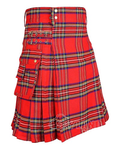 Royal Stewart Tartan Utility Kilt Scottish Kilt with Cargo Pockets Royal Stewart Tartan Utility Kilt Scottish Kilt with Cargo Pockets