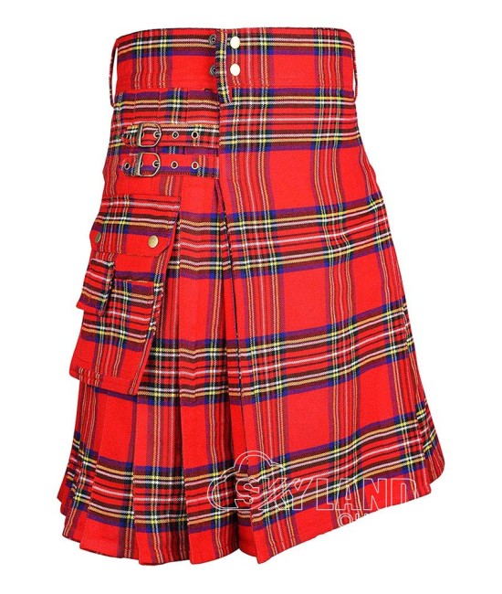 Royal Stewart Tartan Utility Kilt Scottish Kilt with Cargo Pockets Royal Stewart Tartan Utility Kilt Scottish Kilt with Cargo Pockets