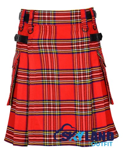 Royal Stewart Tartan Kilt Scottish Utility Kilt with Cargo Pockets