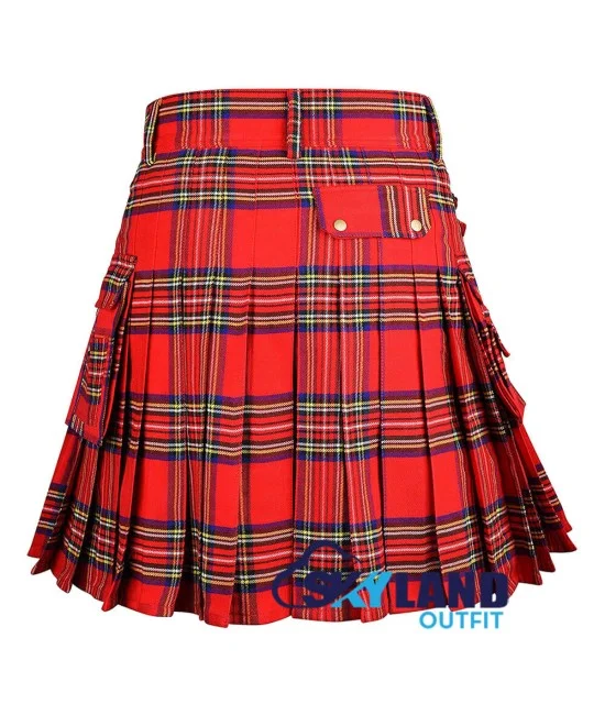 Royal Stewart Tartan Utility Kilt Scottish Kilt with Cargo Pockets Royal Stewart Tartan Utility Kilt Scottish Kilt with Cargo Pockets