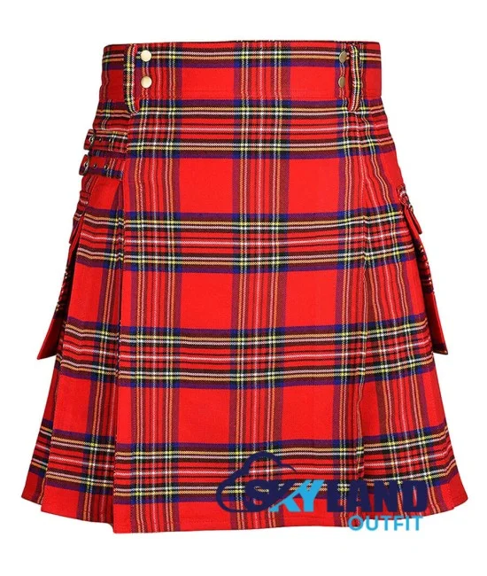 Royal Stewart Tartan Utility Kilt Scottish Kilt with Cargo Pockets Royal Stewart Tartan Utility Kilt Scottish Kilt with Cargo Pockets