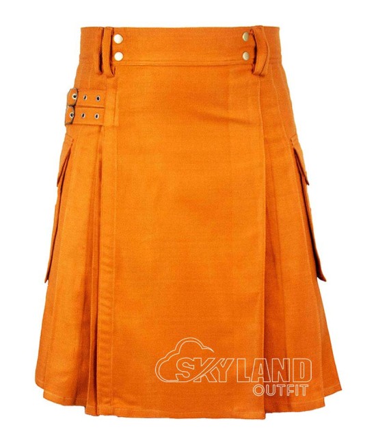 Saffron Tartan Kilt Scottish Utility Kilt with Cargo Pockets Saffron Tartan Kilt Scottish Utility Kilt with Cargo Pockets