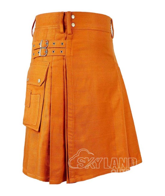 Saffron Tartan Kilt Scottish Utility Kilt with Cargo Pockets Saffron Tartan Kilt Scottish Utility Kilt with Cargo Pockets