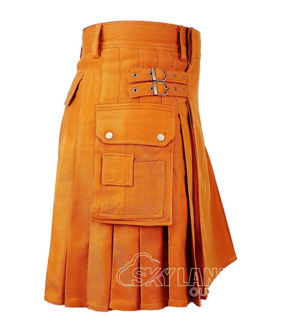 Saffron Tartan Kilt Scottish Utility Kilt with Cargo Pockets Saffron Tartan Kilt Scottish Utility Kilt with Cargo Pockets