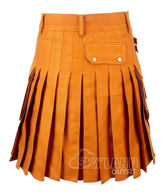 Saffron Tartan Kilt Scottish Utility Kilt with Cargo Pockets Saffron Tartan Kilt Scottish Utility Kilt with Cargo Pockets