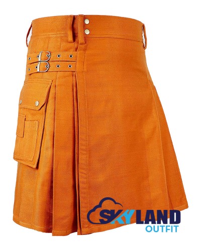 Saffron Tartan Kilt Scottish Utility Kilt with Cargo Pockets Saffron Tartan Kilt Scottish Utility Kilt with Cargo Pockets
