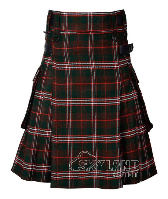 Hunting Scott Tartan Kilt Scottish Utility Kilt with Cargo Pockets