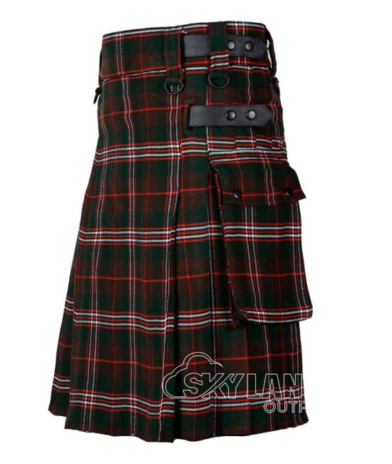 Hunting Scott Tartan Kilt Scottish Utility Kilt with Cargo Pockets