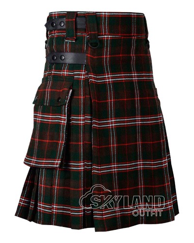 Hunting Scott Tartan Kilt Scottish Utility Kilt with Cargo Pockets