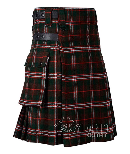Hunting Scott Tartan Kilt Scottish Utility Kilt with Cargo Pockets