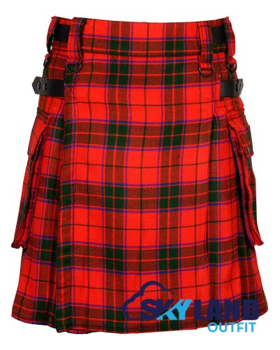 Scottish Rose Tartan Kilt | Scottish Utility Kilt with Cargo Pockets