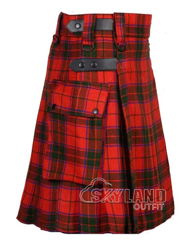 Scottish Rose Tartan Kilt | Scottish Utility Kilt with Cargo Pockets Scottish Rose Tartan Kilt | Scottish Utility Kilt with Cargo Pockets