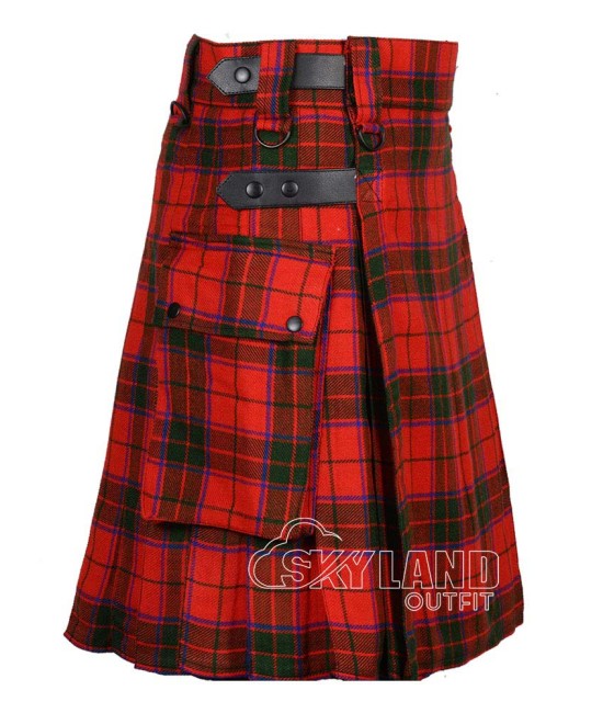 Scottish Rose Tartan Kilt | Scottish Utility Kilt with Cargo Pockets Scottish Rose Tartan Kilt | Scottish Utility Kilt with Cargo Pockets