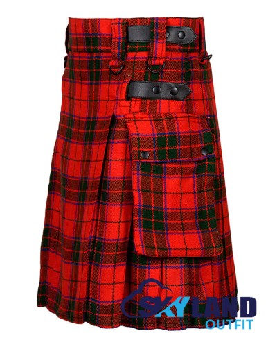 Scottish Rose Tartan Kilt | Scottish Utility Kilt with Cargo Pockets Scottish Rose Tartan Kilt | Scottish Utility Kilt with Cargo Pockets